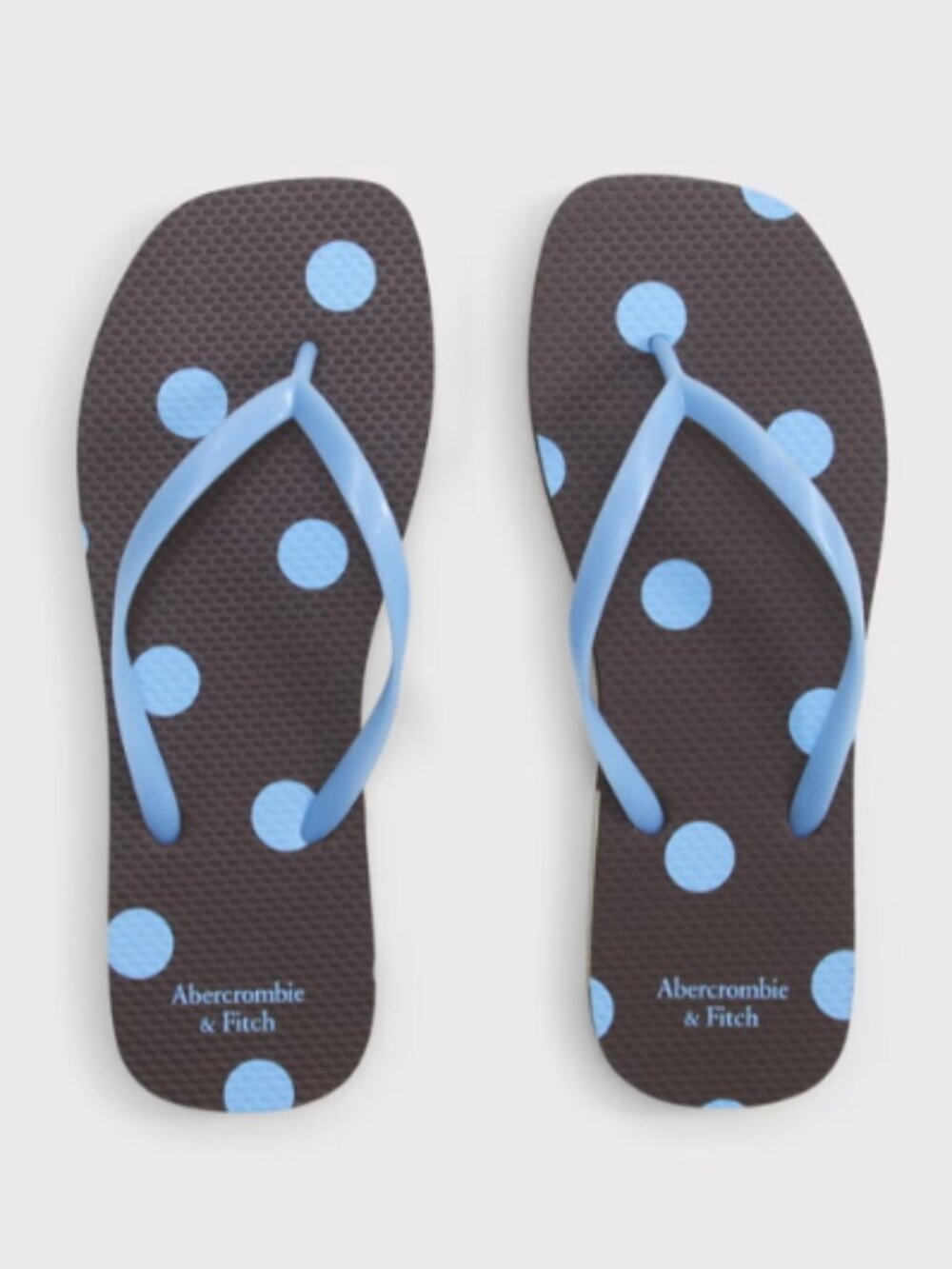 Flip Flop Sandals Brown light Blue Polka Dot Size Small (7-8)